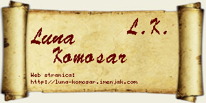 Luna Komosar vizit kartica